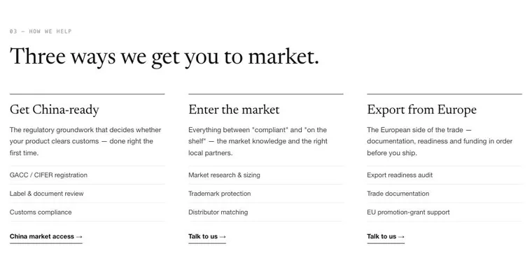 East by North, services section