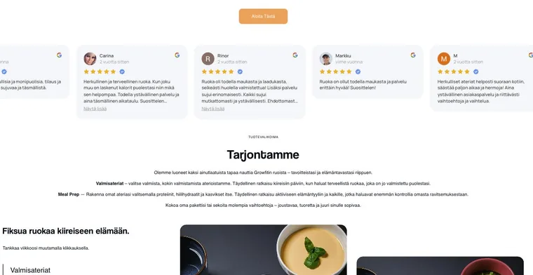 Growfit, customer reviews section
