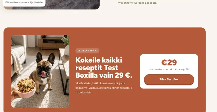 Haubite, nutritionist and test box section